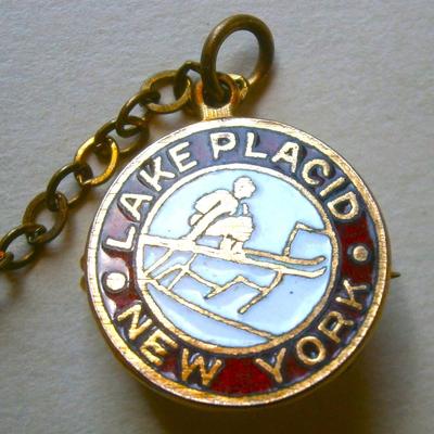 Lake Placid Figural Double Pin, ice skate