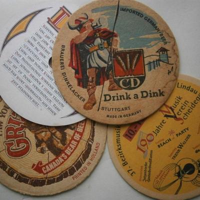 (4) Vintage Beer Coasters from Germany and Holland.