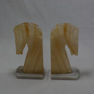 Set of Vintage Agate Book Ends 7.5" Tall