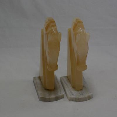 Set of Vintage Agate Book Ends 7.5" Tall