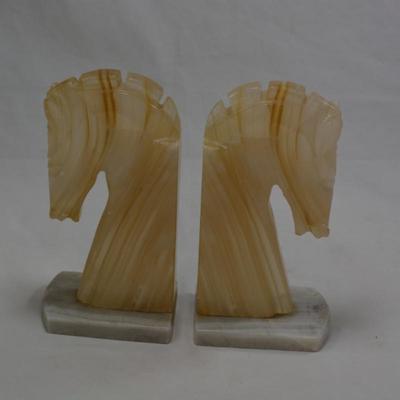 Set of Vintage Agate Book Ends 7.5" Tall