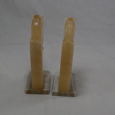 Set of Vintage Agate Book Ends 7.5" Tall