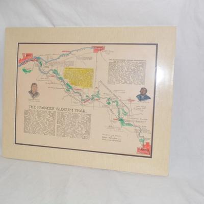 "The Francis Slocum Trail" Map with New Matting 20x16