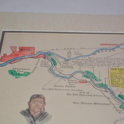 "The Francis Slocum Trail" Map with New Matting 20x16