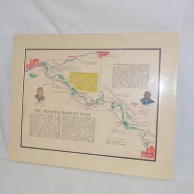 "The Francis Slocum Trail" Map with New Matting 20x16