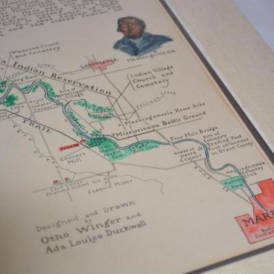 "The Francis Slocum Trail" Map with New Matting 20x16