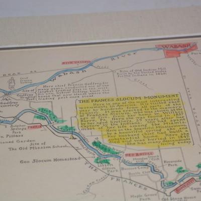 "The Francis Slocum Trail" Map with New Matting 20x16
