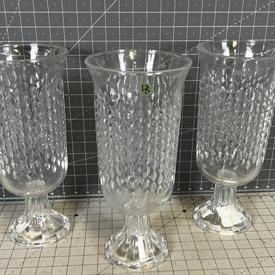 3 BIG Glass Vases
