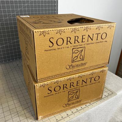 2 Boxes of NEW Sorento's Dish Wear - Service for 8 
