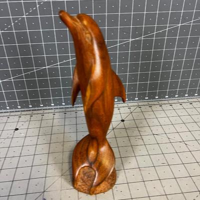 Carved Teak Wood Dolphin 