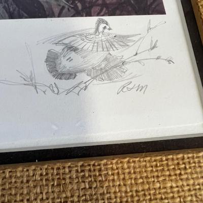 Uncle Johnny's Covey (Quail) Signed Artist Copy of a print Framed