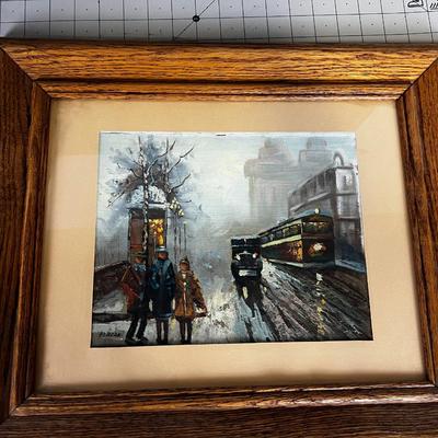Framed and Matted English Street Scene by Ferrer