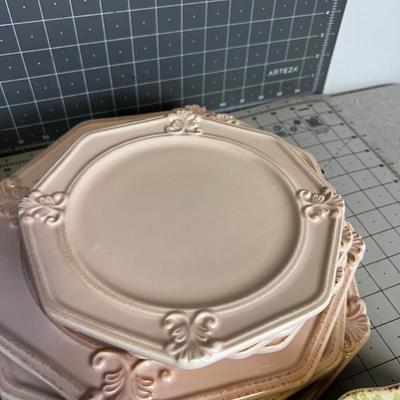 Mixed Lot of Colored Stoneware Dishes 