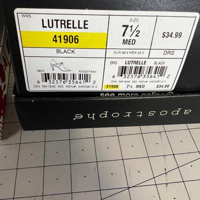 3 Pair of new BLACK Shoes, all  size 7-1/2