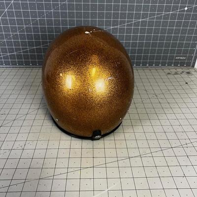 Vintage Metallic Gold Motorcycle Helmet Size Small 