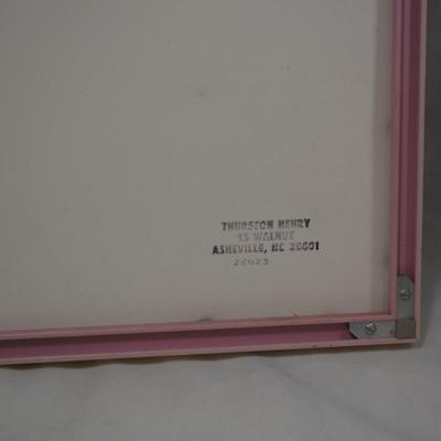 Vintage 1978 Signed S. Stewart Floral Wall Art, Framed & Matted