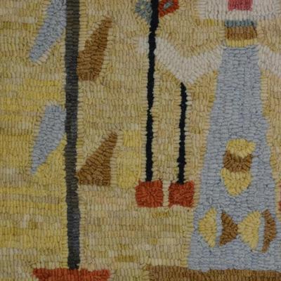 Stunning Vintage NAVAJO Hooked Rug Framed Wall Art