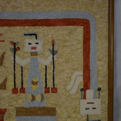 Stunning Vintage NAVAJO Hooked Rug Framed Wall Art