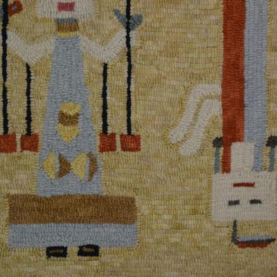 Stunning Vintage NAVAJO Hooked Rug Framed Wall Art