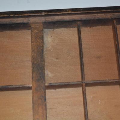 Antique Wooden Type-Set Drawer/Knick Knack Shelf As Is 32.25x16.5