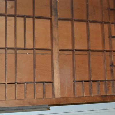 Antique Wooden Type-Set Drawer/Knick Knack Shelf As Is 32.25x16.5