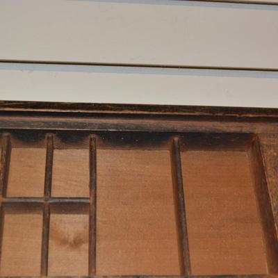 Antique Wooden Type-Set Drawer/Knick Knack Shelf As Is 32.25x16.5