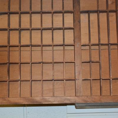 Antique Wooden Type-Set Drawer/Knick Knack Shelf As Is 32.25x16.5