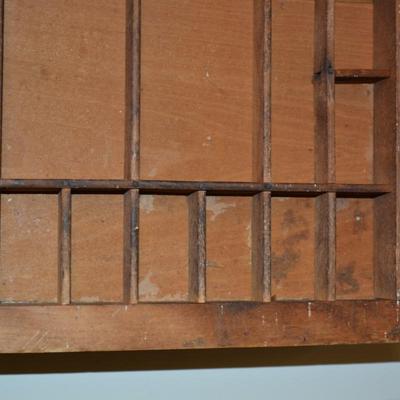Antique Wooden Type-Set Drawer/Knick Knack Shelf As Is 32.25x16.5