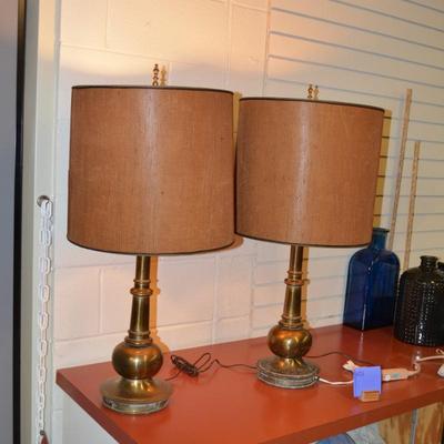Matching Brass STIFFEL End Table Lamps