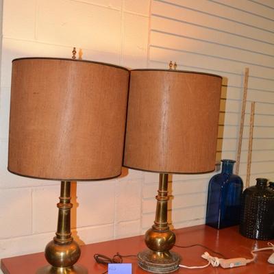 Matching Brass STIFFEL End Table Lamps