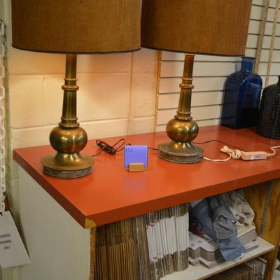 Matching Brass STIFFEL End Table Lamps