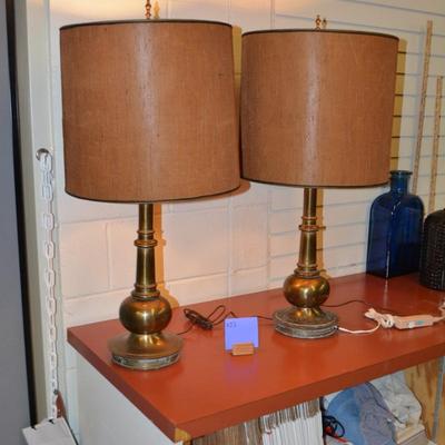 Matching Brass STIFFEL End Table Lamps