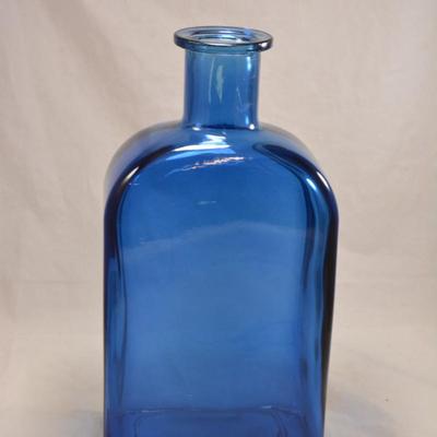 Giant Blue Glass Medicine Bottle Vase
