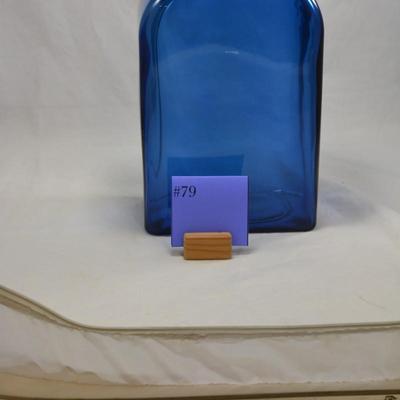 Giant Blue Glass Medicine Bottle Vase