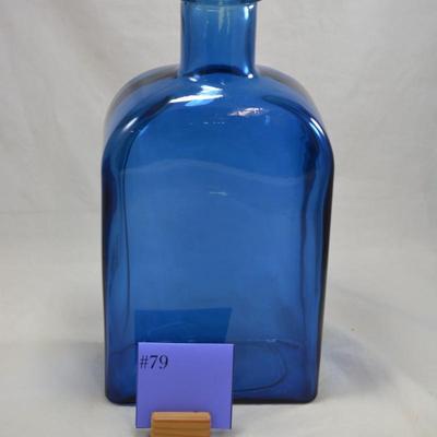 Giant Blue Glass Medicine Bottle Vase