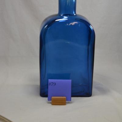 Giant Blue Glass Medicine Bottle Vase
