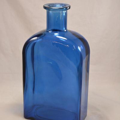 Giant Blue Glass Medicine Bottle Vase