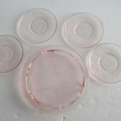 Lot 320:  Child's Dishes, Mosser Glass Jennifer, Cake Plate Set