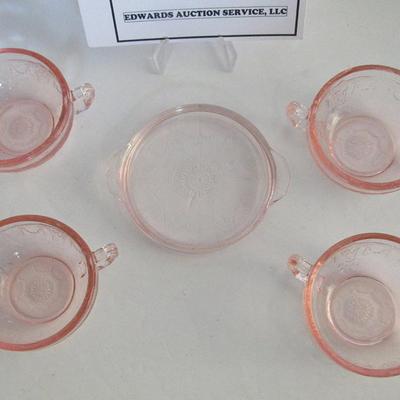 Lot 321:  Child's Size Dishes, Mosser Glass, Jennifer Cream Soups and Tray