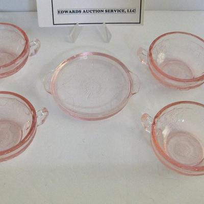 Lot 321:  Child's Size Dishes, Mosser Glass, Jennifer Cream Soups and Tray