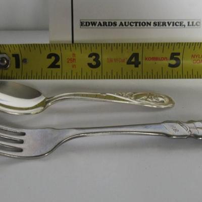 Lot 324:   Vintage Gerber Silver Plate Childs Spoon and Paddington Bear Stainless Fork