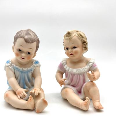 Vintage 7 Inch Porcelain Piano Babies