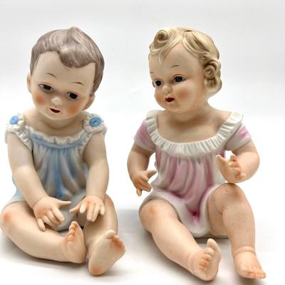 Vintage 7 Inch Porcelain Piano Babies