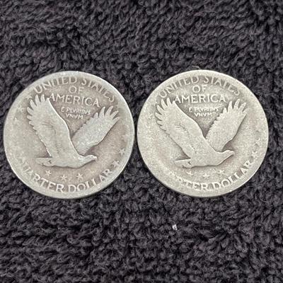 2 Silver Seated Liberty Quarterâ€™s