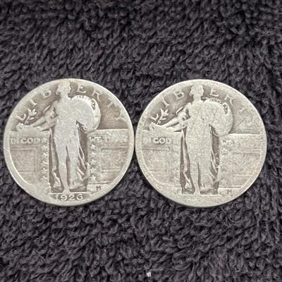 2 Silver Seated Liberty Quarterâ€™s