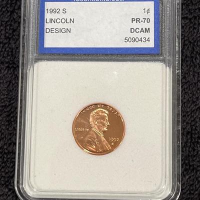 Graded 1992-S PR-70 DCAM Lincoln Penny