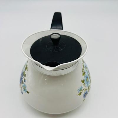 VINTAGE CORNING WARE Chelsea Blue Daisy Coffee/Tea Pot