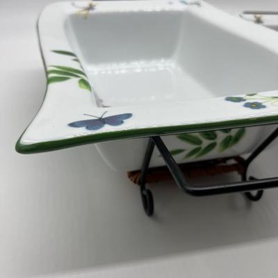 Two Temp-Tations by Tara Wild Gardens Baking Server With Metal Server