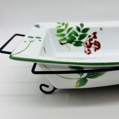 Two Temp-Tations by Tara Wild Gardens Baking Server With Metal Server