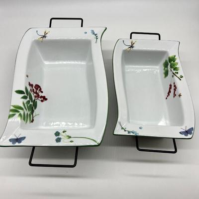 Two Temp-Tations by Tara Wild Gardens Baking Server With Metal Server
